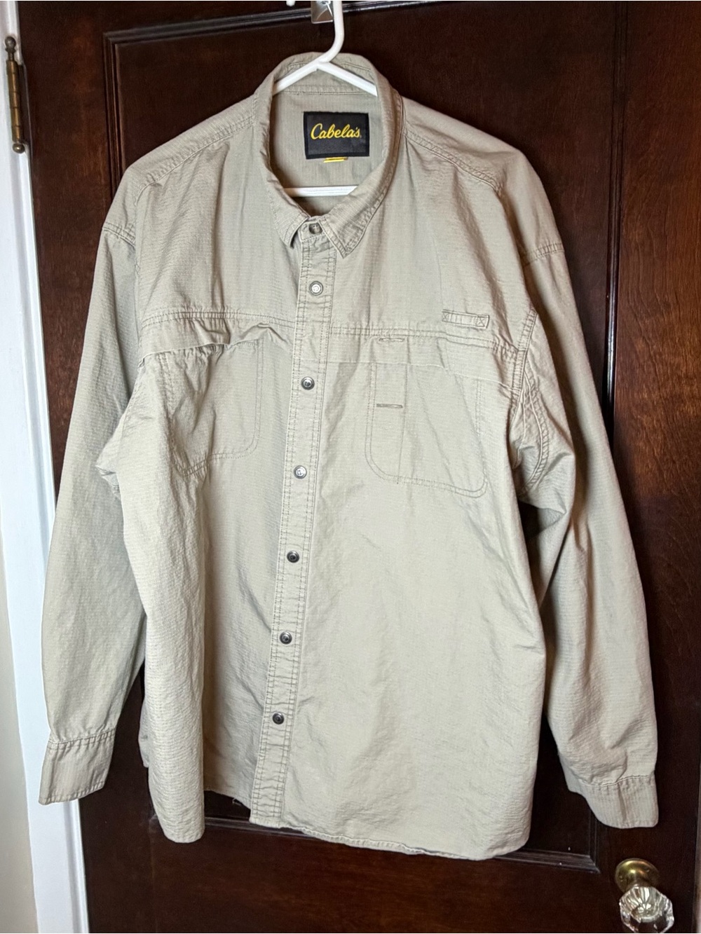 Cabela’s Men’s Shirt 3XL Heavyweight Cotton Canvas Khaki Tan Outdoor Workwear